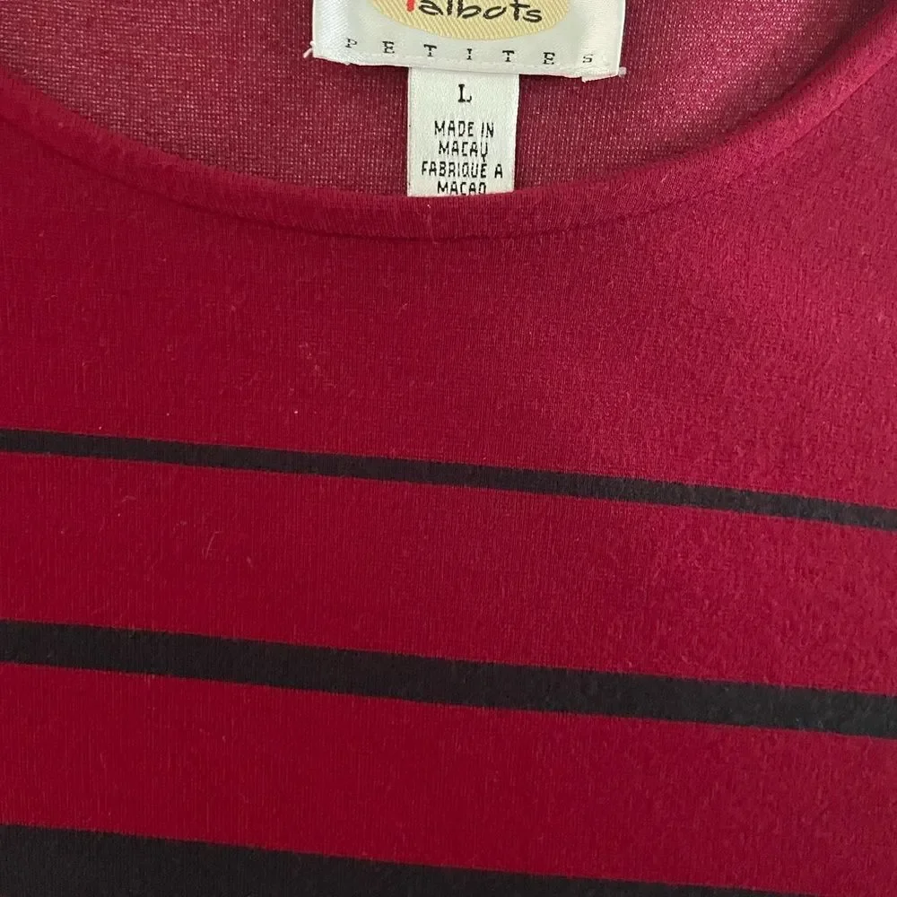 Talbots long sleeve black red sweater Size L
